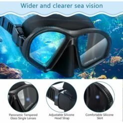 THSINDE Spiegellinse Schnorchelmaske Professionelle Tauchmasken Set Anti-Fog-Brille Brille Schwimmen Angeln Poolausrüstung Silikon -Protection des voies respiratoires Soldes 65258719 3