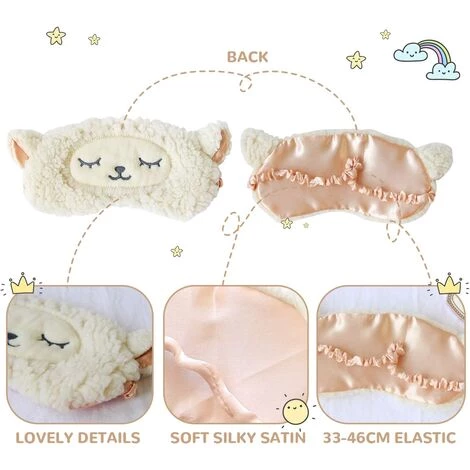 BF Masque De Sommeil Confortable Pour Les Yeux Fabriqué En 100 % Soie Naturelle Et Peluche Super Douce Réglable Sommeil Voyage Mignon Dessin Animé Femme Enfants (Bélier) 5 BF Masque De Sommeil Confortable Pour Les Yeux Fabriqué En 100 % Soie Naturelle Et Peluche Super Douce Réglable Sommeil Voyage Mignon Dessin Animé Femme Enfants (Bélier) – Image 3