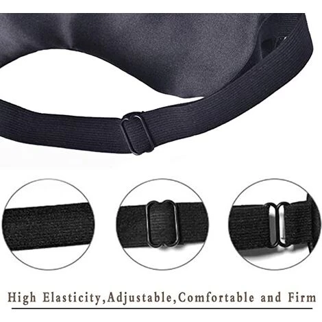 BF Masque De Sommeil Pour Chat Masque De Nuit Masque Pour Les Yeux En Soie Naturelle Masque De Voyage Pour Dormir Avec Sangles Réglables Pour Hommes Et Femmes, Rouge 5 BF Masque De Sommeil Pour Chat Masque De Nuit Masque Pour Les Yeux En Soie Naturelle Masque De Voyage Pour Dormir Avec Sangles Réglables Pour Hommes Et Femmes, Rouge – Image 3