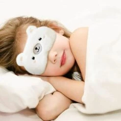BF Masque Pour Les Yeux Endormis En Soie Naturelle Et Peluche Super Douce Réglable Voyage De Sommeil Mignon Dessin Animé Femme Enfants (ours Blanc) -Protection des voies respiratoires Soldes 65270873 4