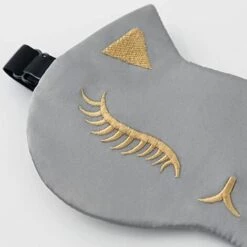 BF Masque De Sommeil Pour Chat Masque De Nuit Masque Pour Les Yeux En Soie Naturelle Masque De Voyage Pour Dormir Avec Sangles Réglables Pour Hommes Et Femmes, Gris -Protection des voies respiratoires Soldes 65270881 4