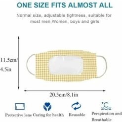 L'FLANEUR Couvre-bouche Anti-poussière Revêtement En Coton Lavable Et Réutilisable Avec Fenêtre Transparente Expression Visible Pour Les Sourds Et Malentendants Boucliers Buccaux Extérieurs En Tissu Unisexe Pour Femmes Et Filles ANEUR -Protection des voies respiratoires Soldes 65356085 3