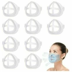 Support Intérieur De Porte-masque Jetable, Rouge à Lèvres Confortable, Respirant Et Antiadhésif, 10 Masques 3D Blancs Masque De Protection S'arêern