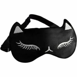 OSQI Masque De Sommeil Chat, Masque Pour Les Yeux Endormis Masque De Nuit En Soie Naturelle Ultra-doux Masque De Voyage Pour Hommes Femmes