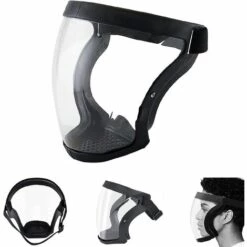 HEGUYEY Écran Facial Super Protecteur - Écran Facial Complet, Masque Facial Transparent Durable, écran Facial Transparent, Couverture De Protection Faciale Anti-buée HD Réutilisable - Pour Hommes Et Femmes (noir)