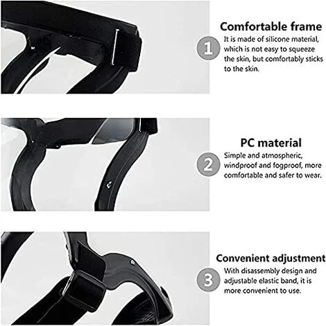 HEGUYEY Écran Facial Super Protecteur - Écran Facial Complet, Masque Facial Transparent Durable, écran Facial Transparent, Couverture De Protection Faciale Anti-buée HD Réutilisable - Pour Hommes Et Femmes (noir) 6 HEGUYEY Écran Facial Super Protecteur - Écran Facial Complet, Masque Facial Transparent Durable, écran Facial Transparent, Couverture De Protection Faciale Anti-buée HD Réutilisable - Pour Hommes Et Femmes (noir) – Image 4