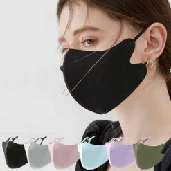 Thsinde Cloth Face Covers Pack 3 Thin Respirant Single Layer Washable Reusable Black Mask 9 Thsinde Cloth Face Covers Pack 3 Thin Respirant Single Layer Washable Reusable Black Mask -Protection des voies respiratoires Soldes 65640993 4