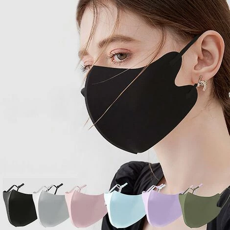 Thsinde Cloth Face Covers Pack 3 Thin Respirant Single Layer Washable Reusable Black Mask 6 Thsinde Cloth Face Covers Pack 3 Thin Respirant Single Layer Washable Reusable Black Mask – Image 4