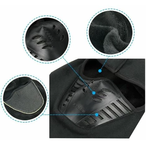 ZHUOXUAN Masque Anti-poussière, Unisexe Duveteux Mode Cagoule Coupe-vent Coupe-vent Vélo Cyclisme Accessoires De Moto Masque Facial Temps Froid Chapeau Cou Casque Sport De Plein Air Ski Paintball Casquette De Pêche, Noir 5 ZHUOXUAN Masque Anti-poussière, Unisexe Duveteux Mode Cagoule Coupe-vent Coupe-vent Vélo Cyclisme Accessoires De Moto Masque Facial Temps Froid Chapeau Cou Casque Sport De Plein Air Ski Paintball Casquette De Pêche, Noir – Image 3
