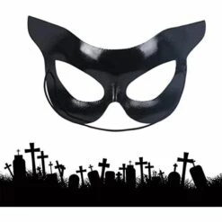 CADEAUX Halloween Chat Masque Demi-masque Catwoman Masque Noir Demi-visage Sexy Catwoman Beauté Masque Halloween Costume De Fête -Protection des voies respiratoires Soldes 65681245 3