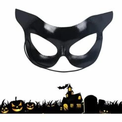 CADEAUX Halloween Chat Masque Demi-masque Catwoman Masque Noir Demi-visage Sexy Catwoman Beauté Masque Halloween Costume De Fête -Protection des voies respiratoires Soldes 65681245 5
