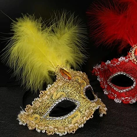 CADEAUX 4 Pièces Masques Mascarade Femmes, Masques Demi Visage Mardi Gras, Masque Mascarade Plumes Pour Nouvelles Années Déguisements Halloween Bal Masqué 4 CADEAUX 4 Pièces Masques Mascarade Femmes, Masques Demi Visage Mardi Gras, Masque Mascarade Plumes Pour Nouvelles Années Déguisements Halloween Bal Masqué – Image 2