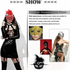 CADEAUX 4 Pièces Masques Mascarade Femmes, Masques Demi Visage Mardi Gras, Masque Mascarade Plumes Pour Nouvelles Années Déguisements Halloween Bal Masqué 10 CADEAUX 4 Pièces Masques Mascarade Femmes, Masques Demi Visage Mardi Gras, Masque Mascarade Plumes Pour Nouvelles Années Déguisements Halloween Bal Masqué -Protection des voies respiratoires Soldes 65681308 4