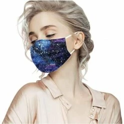 YEURIé Lot De 50 Masques Jetables 3 Plis, Respirants Et Confortables, Pour Femmes, Filles, Adolescentes, A-Tie-Dyed-Bd -Protection des voies respiratoires Soldes 65723653 4