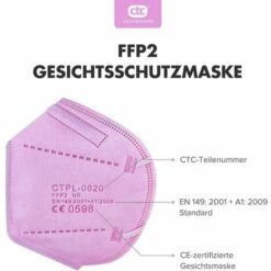LUCKY-88 20pcs Masque Cinq Couches Protection KN95 Masque Pliant FFP2 Rose -Protection des voies respiratoires Soldes 65805264 2