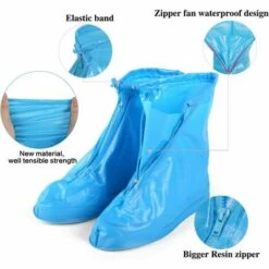 LITZEE Couvre-Chaussures étanche, Réutilisables Imperméable à L'eau Randonnée Chaussures De Pluie Couvre Chaussures Légères Anti-dérapant Guêtre Botte épaisse Vélo Homme Femme Enfant Masque De Protection -Protection des voies respiratoires Soldes 65817663 3