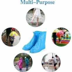 LITZEE Couvre-Chaussures étanche, Réutilisables Imperméable à L'eau Randonnée Chaussures De Pluie Couvre Chaussures Légères Anti-dérapant Guêtre Botte épaisse Vélo Homme Femme Enfant Masque De Protection -Protection des voies respiratoires Soldes 65817663 5