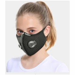 LITZEE Masque-Anti-poussière Formation Anti-Smog Masque Protecteur Protection Running Contre La Poussière Masques Vélo Filtre De Carbone (Black Hanging Ear,2 Pièce) Masque De Protection -Protection des voies respiratoires Soldes 65818558 4