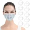 LITZEE Support 3D Pour Masque Facial 10PCS Cadre De Support Intérieur Pour Masque Transparent Gardez Le Tissu Hors De La Bouche Pour Créer Plus D'espace Pour Une Protection Respiratoire Confortable Masque De Protection -Protection des voies respiratoires Soldes 65818563 1