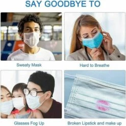 LITZEE Support 3D Pour Masque Facial 10PCS Cadre De Support Intérieur Pour Masque Transparent Gardez Le Tissu Hors De La Bouche Pour Créer Plus D'espace Pour Une Protection Respiratoire Confortable Masque De Protection -Protection des voies respiratoires Soldes 65818563 4