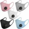 LITZEE Lot De 5 Masques Réutilisables Avec Valve D'air Et Boucles D'oreilles, Respirants, Doux, Lavables, Durables Pour Un Usage Public Quotidien Masque De Protection -Protection des voies respiratoires Soldes 65820194 1