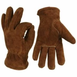 KAEJYIUT Gants Chauds, Gants D'hiver, Gants En Cuir De Vache Résistant Au Froid, Gants De Travail Extérieur, Gants épaissis Résistant Aux Basses Températures, Gants De Ski, Marron XL