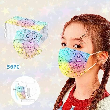 KAEJYIUT 50Pcs Enfants Jetable 3 Couches Filtre Face Scarf Avec Des Boucles D'oreille Respirabilité écharpe De Imprimé 5 KAEJYIUT 50Pcs Enfants Jetable 3 Couches Filtre Face Scarf Avec Des Boucles D'oreille Respirabilité écharpe De Imprimé – Image 3