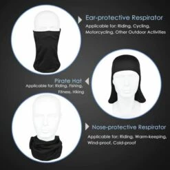 KAEJYIUT Windproof Balaclava Ski Mask Masque De Moto Cagoule, Cagoule De Ski Multifonctionnelle Mince Et Respirante Pour Femmes Et Hommes (Noir) -Protection des voies respiratoires Soldes 65875407 5