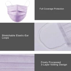 ILOVEMILAN Masque Facial, Masques Jetables Pour Adulte 3 Plis Protection Anti-poussière Anti-poussière (lot De 50) -Protection des voies respiratoires Soldes 65946582 3