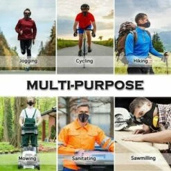 CSPARKV Masque Anti-poussière Lavable Réutilisable Avec Filtre Pour La Course, Le Cyclisme, Les Activités De Plein Air, Masque Anti-poussière De Protection Anti-smog Sangles D'oreille Noires Taille Unique 5 -Protection des voies respiratoires Soldes 66016805 4