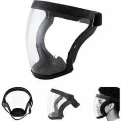 CSPARKV Masque Super Protecteur - Masque Intégral, Masque Transparent Durable, Masque Transparent, Masque Réutilisable Anti-buée HD - Lunettes Tech Anti-buée Et Coupe-vent Pour Adultes Pour Hommes Et Femmes Noir