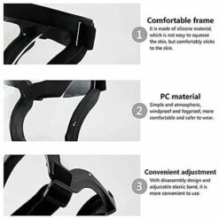 CSPARKV Masque Super Protecteur - Masque Intégral, Masque Transparent Durable, Masque Transparent, Masque Réutilisable Anti-buée HD - Lunettes Tech Anti-buée Et Coupe-vent Pour Adultes Pour Hommes Et Femmes Noir -Protection des voies respiratoires Soldes 66016821 4