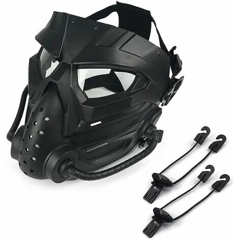 CSPARKV Masque D'airsoft/d'équitation, Utilisation En Extérieur, Masque De Protection Intégral Tactique Anti-buée Cosplay Halloween Adulte Et Adolescent Noir Gris Taille Unique (miroir Transparent) 4 CSPARKV Masque D'airsoft/d'équitation, Utilisation En Extérieur, Masque De Protection Intégral Tactique Anti-buée Cosplay Halloween Adulte Et Adolescent Noir Gris Taille Unique (miroir Transparent) – Image 2