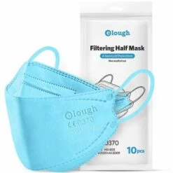 BF 20pcs / 30pcs Ffp2 Kn95 Face Shield Masque De Protection 4 Couches Masque De Protection Dust Pollution Mask Sky Blue