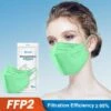 BF 20 Pièces/30 Pièces Ffp2 Kn95 Masque De Protection De Bouclier Facial 4 Couches Masque De Protection Masque De Pollution De La Poussière Vert Clair -Protection des voies respiratoires Soldes 66021529 1