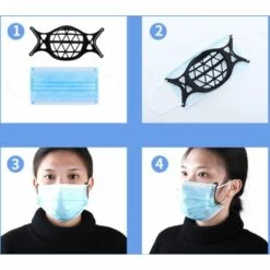 CSPARKV Support Support Support De Surface De Protection Support Respiratoire En Silicone Doublure En Silicone Tridimensionnelle Doublure Pad Anti-étouffant Respirant Support De Rouge à Lèvres Antiadhésif Cadre Noir Silicone De Qualité Alimentaire Noir 5pcs à Ven -Protection des voies respiratoires Soldes 66096620 5