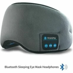 CSPARKV Masque De Sommeil Bluetooth, Casque Bluetooth, Microphone Intégré, Réglable Et Lavable, Idéal Pour Les Voyages Et Le Sommeil Masque Pour Les Yeux Sans Fil Bluetooth Musique Régulière Bluetooth Gris