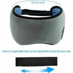 CSPARKV Masque De Sommeil Bluetooth, Casque Bluetooth, Microphone Intégré, Réglable Et Lavable, Idéal Pour Les Voyages Et Le Sommeil Masque Pour Les Yeux Sans Fil Bluetooth Musique Régulière Bluetooth Gris -Protection des voies respiratoires Soldes 66096634 4