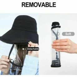CSPARKV Casquette Anti-buée, Chapeau De Soleil, Visière Anti-poussière Amovible Avec Visière Transparente Visible Pour L'extérieur, Les Voyages, Le Travail -Protection des voies respiratoires Soldes 66096678 4
