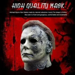 CADEAUX Michael Myers Mask 2022, Michael Myers Mask, Michael Myers Merchandise Halloween Mask, Michael Myers Costume Scar Mask -Protection des voies respiratoires Soldes 66169722 3