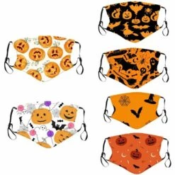 CADEAUX Lot De 6 Masques Faciaux Boucliers D'Halloween, Masques De Bouclier D'Halloween Réutilisables Lavables, Masques De Costume D'Halloween (adulte) Combinaison Un -Protection des voies respiratoires Soldes 66169969 5