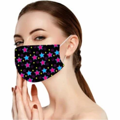 YOOUYIDA Masque De Protection Masques Jetables Pour Hommes Et Femmes Adultes à Impression D'étoiles Masque De Protection En Tissu Soufflé à Trois Couches Respirant Anti-poussière -Protection des voies respiratoires Soldes 66261081 3