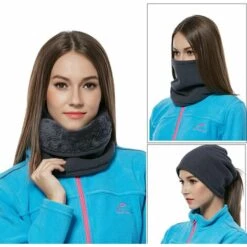 PERLE RARE Unisexe Adulte Balaclava Chapeau Cagoule Ski 3-en-1 Cache Cou écharpe Masque（Nior) -Protection des voies respiratoires Soldes 66331856 3