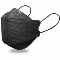 BF 100 Pièces De Masques KF94 3D Stéréoscopiques Quatre Couches Protectrices Respirantes Adultes (noir)