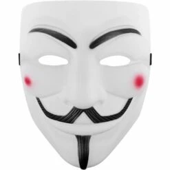 Hacker Mask V Pour Vendetta Masque Pour Enfants Femmes Hommes Halloween Costume Cosplay Blanc(2Pièces Une Ensemble) Adélala -Protection des voies respiratoires Soldes 66377546 2