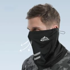 Bandana Multifonctions Cache Cou Unisexe Balaclava Elastique Cagoule Echarpe Gaiter UV Résidence Pour Moto Ski Course à Pied Cyclisme Randonnée, Adélala -Protection des voies respiratoires Soldes 66378063 3