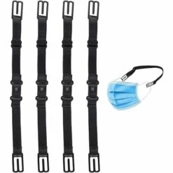 Attache Masque, Crochet Masque, Extension Masque, Protecteur Oreille Masque, Protege Oreille,, 20 Pièces Extensions De Masque Anti-Dérapant Réglable (Noir),Adélala