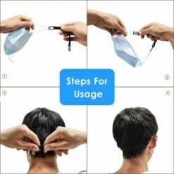 Attache Masque, Crochet Masque, Extension Masque, Protecteur Oreille Masque, Protege Oreille,, 20 Pièces Extensions De Masque Anti-Dérapant Réglable (Noir),Adélala -Protection des voies respiratoires Soldes 66378202 3