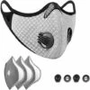 Masque Anti-poussière Anti-pollution Pour Sport Avec 3 Filtres à Charbon Actif Et 2 Valves Anti-poussière - Pour Moto, Cyclisme, Course à Pied, évacuation Des Fumées (gris) Adélala