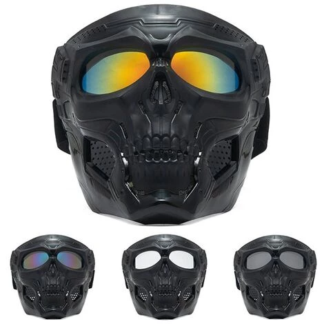 FUIENKO Masque Facial Pour L'équitation En Plein Air, Casque Coupe-vent, Masque Tête De Mort, Lentille Renforcée, Lunettes De Moto, Masque De Sport,CHINA,army Green Lens 5 FUIENKO Masque Facial Pour L'équitation En Plein Air, Casque Coupe-vent, Masque Tête De Mort, Lentille Renforcée, Lunettes De Moto, Masque De Sport,CHINA,army Green Lens – Image 3